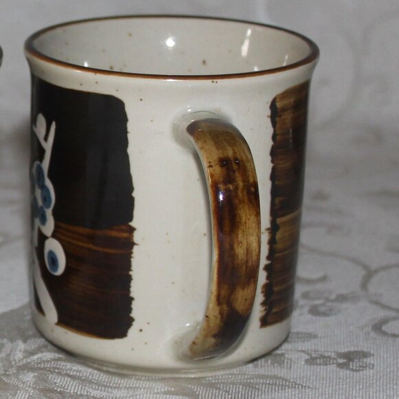 Speckled Otagiri Style Stoneware Mugs | Vintage Hand Painted Retro Mugs - Picture 10 of 16